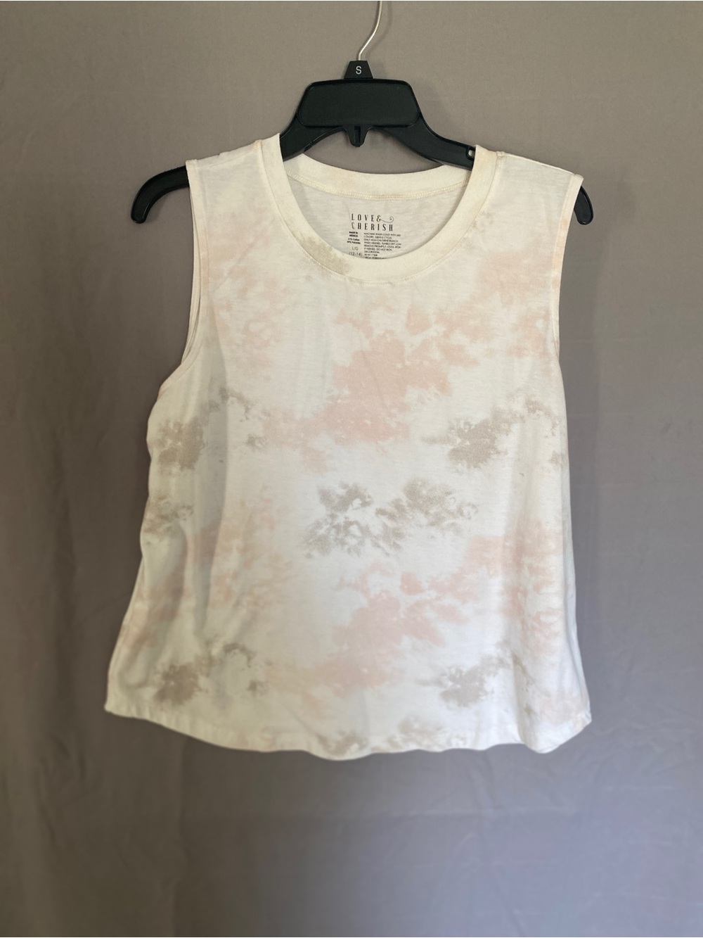 Love & Cherish Pink & Cream Tie-Dye Muscle Tank
